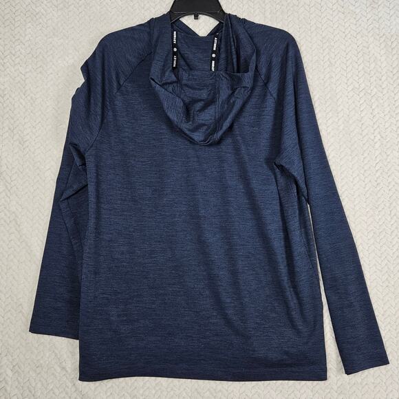 Hurley Performance Hoodie Mens Large Heather Blue Lightweight Skate Athleisure - Picture 3 of 7